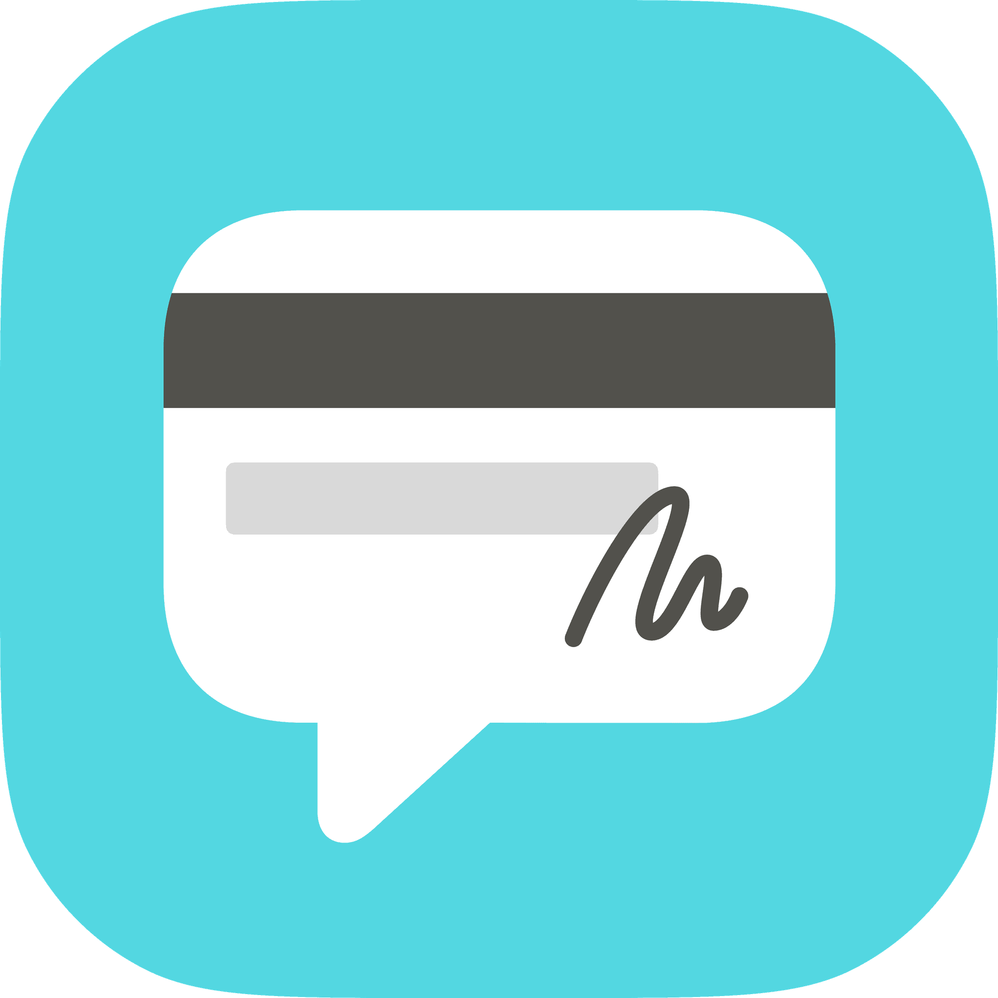 Cardvisor app icon, credit card in the shape of a thought bubble